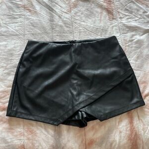 Leather skort